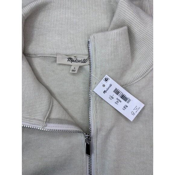 Madewell women's large cream quarter zip pullover‎ top oversized casual stretch - Picture 6 of 7